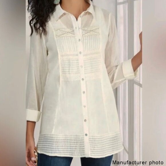 Soft Surroundings Button-Front Tunic Top - Picture 10 of 10